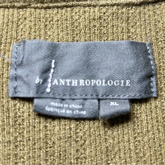Anthropologie Olive Green V-Neck Snap Front Long Sleeve Top Size XL - Picture 9 of 15